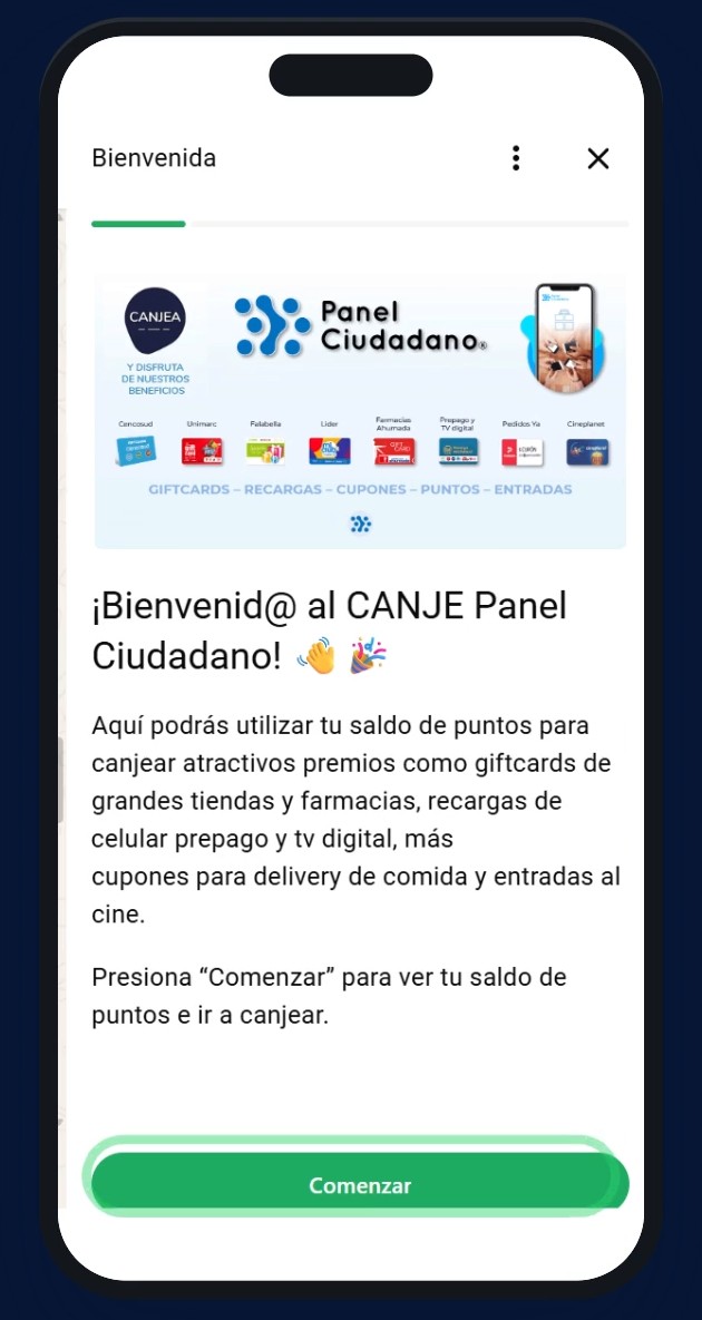 Paso 3: se abre el módulo de Autocanje; presiona Comenzar